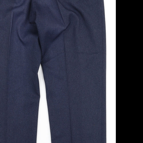 Dunnes Stores Mens Blue  Polyester Trousers  Size 36 in L29 in Regular Zip