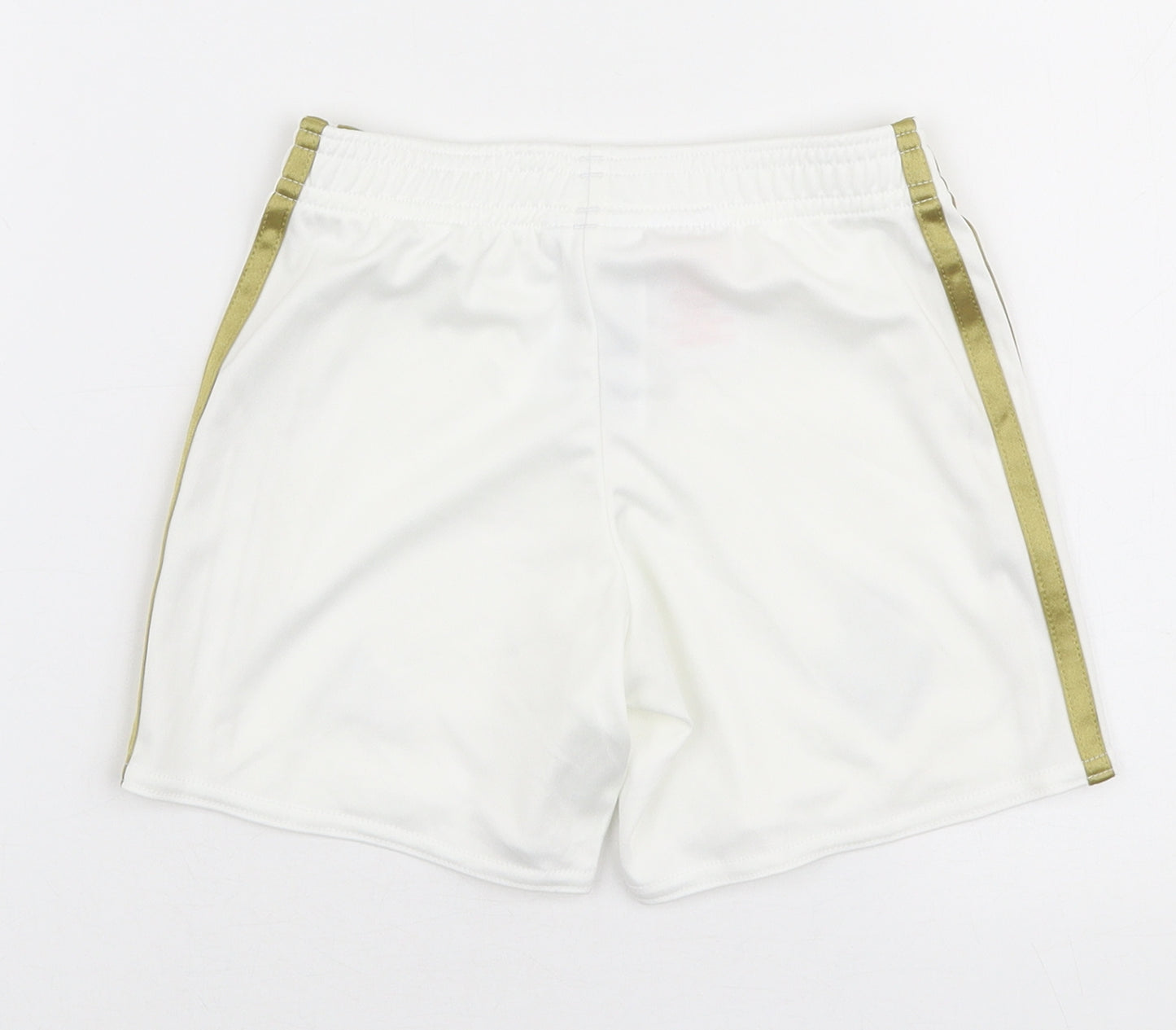 adidas Boys White Striped Polyester Sweat Shorts Size 3-4 Years  Regular Drawstring - Real madrid