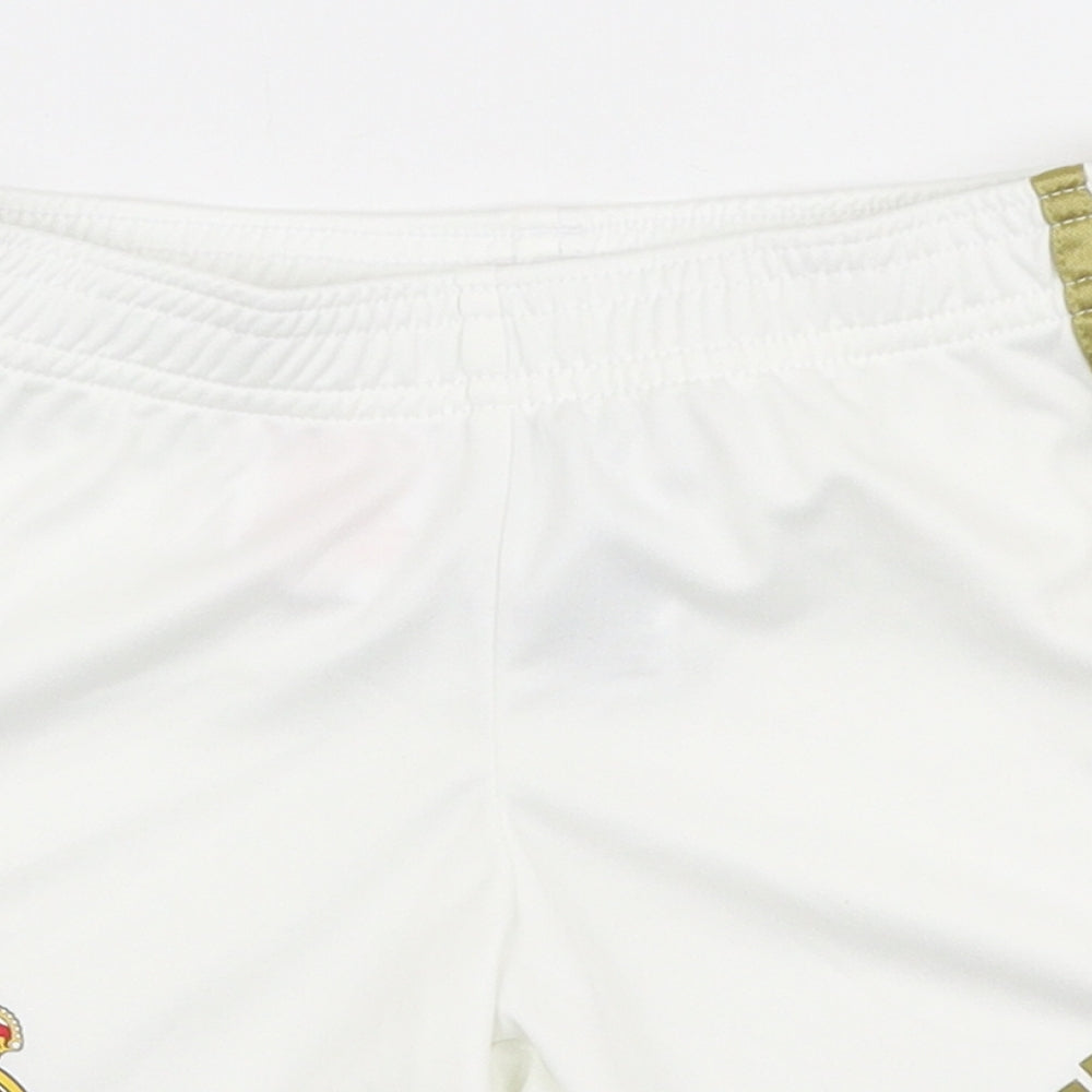adidas Boys White Striped Polyester Sweat Shorts Size 3-4 Years  Regular Drawstring - Real madrid