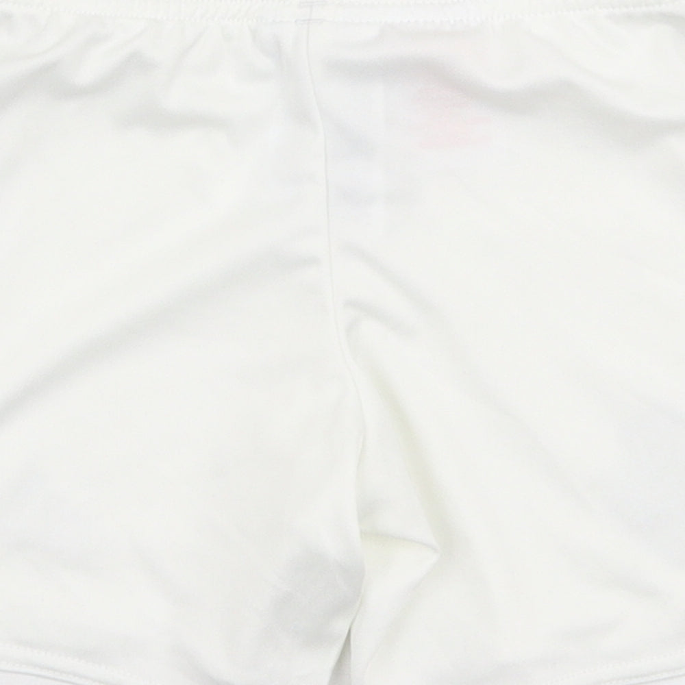 adidas Boys White Striped Polyester Sweat Shorts Size 3-4 Years  Regular Drawstring - Real madrid