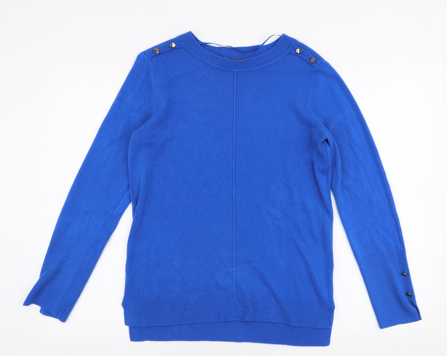Primark Womens Blue Round Neck  Acrylic Pullover Jumper Size XS