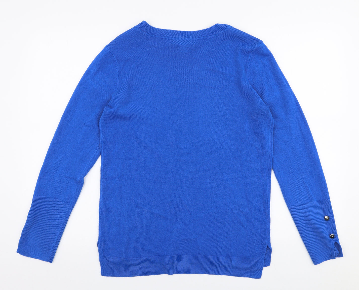 Primark Womens Blue Round Neck  Acrylic Pullover Jumper Size XS