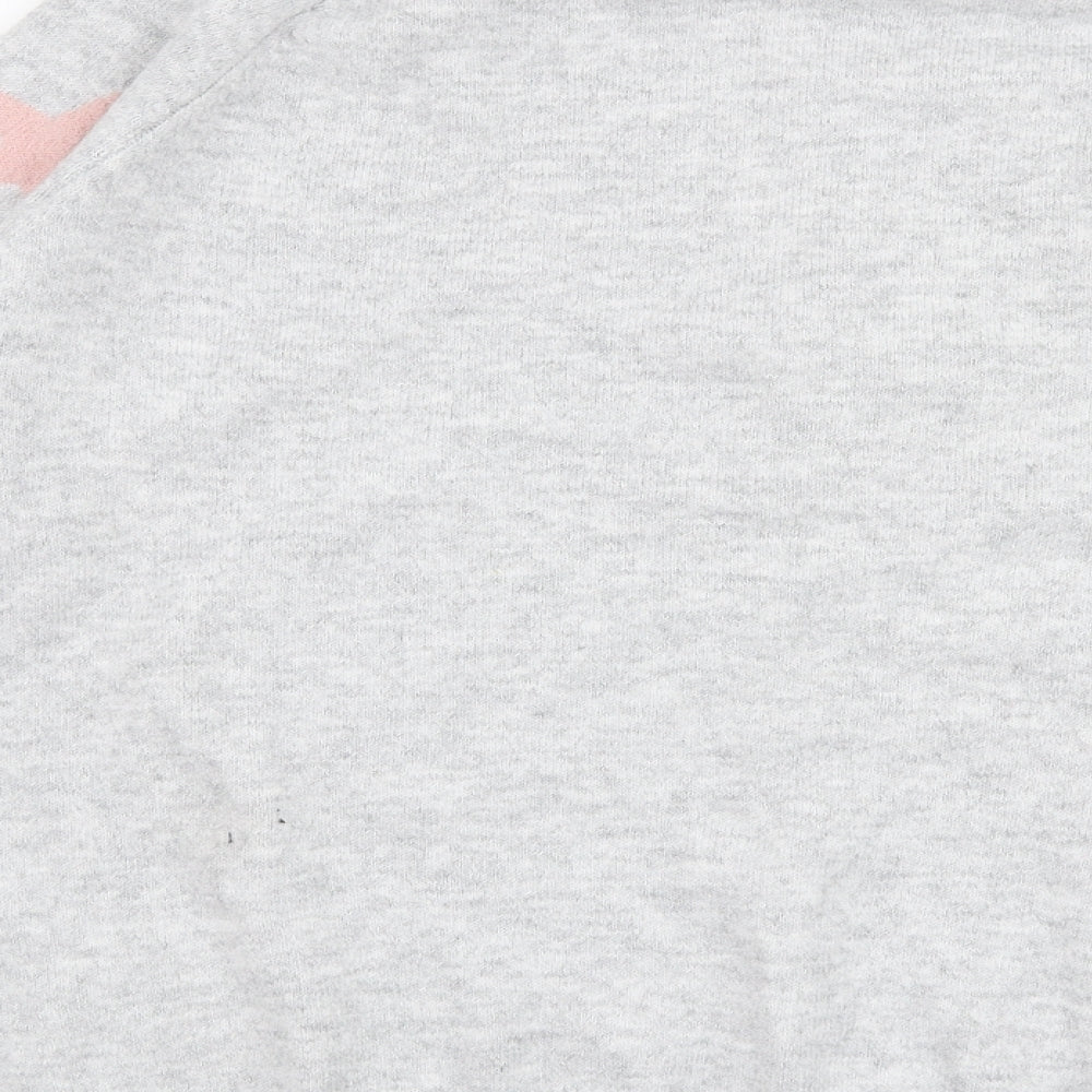 Papaya Womens Grey Round Neck Geometric Polyester Pullover Jumper Size L   - Stars