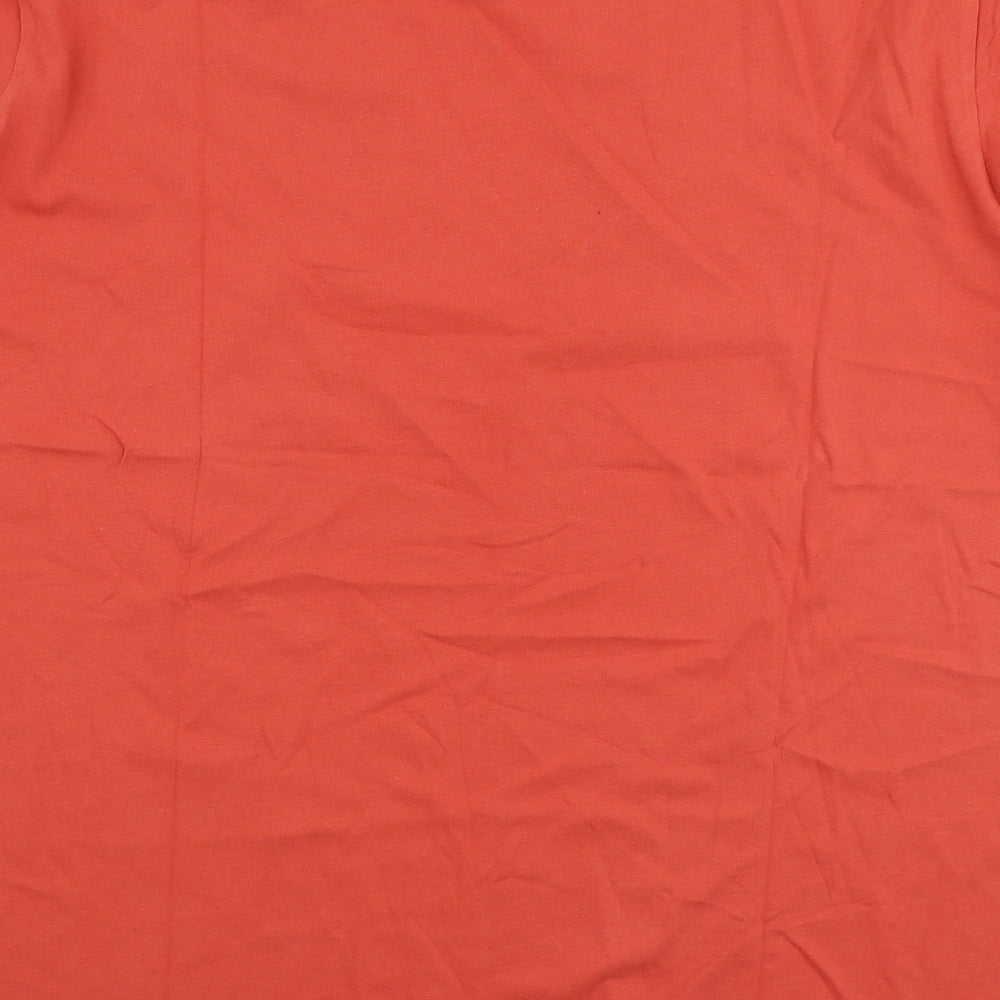 Tommy Hilfiger Mens Orange  Polyester  T-Shirt Size L Round Neck