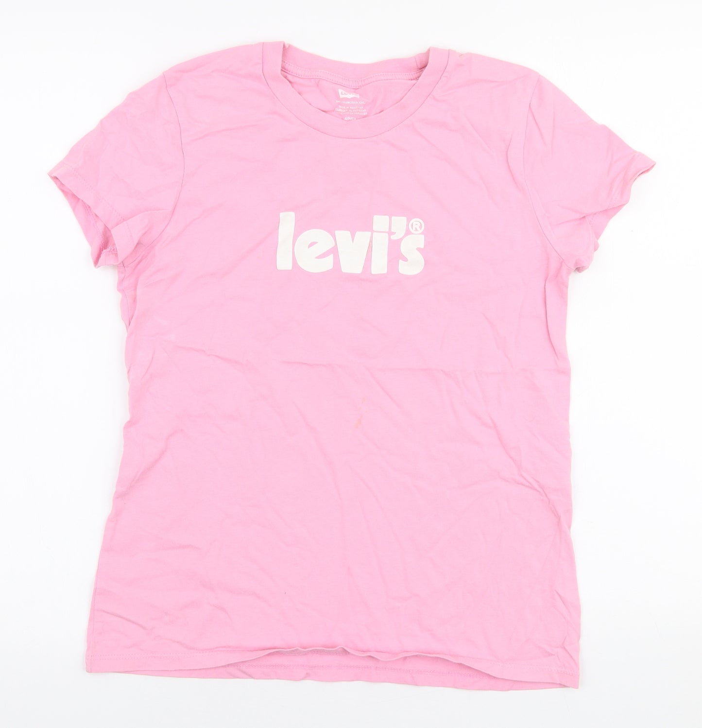 Levi's Womens Pink  100% Cotton Jersey T-Shirt Size S Round Neck