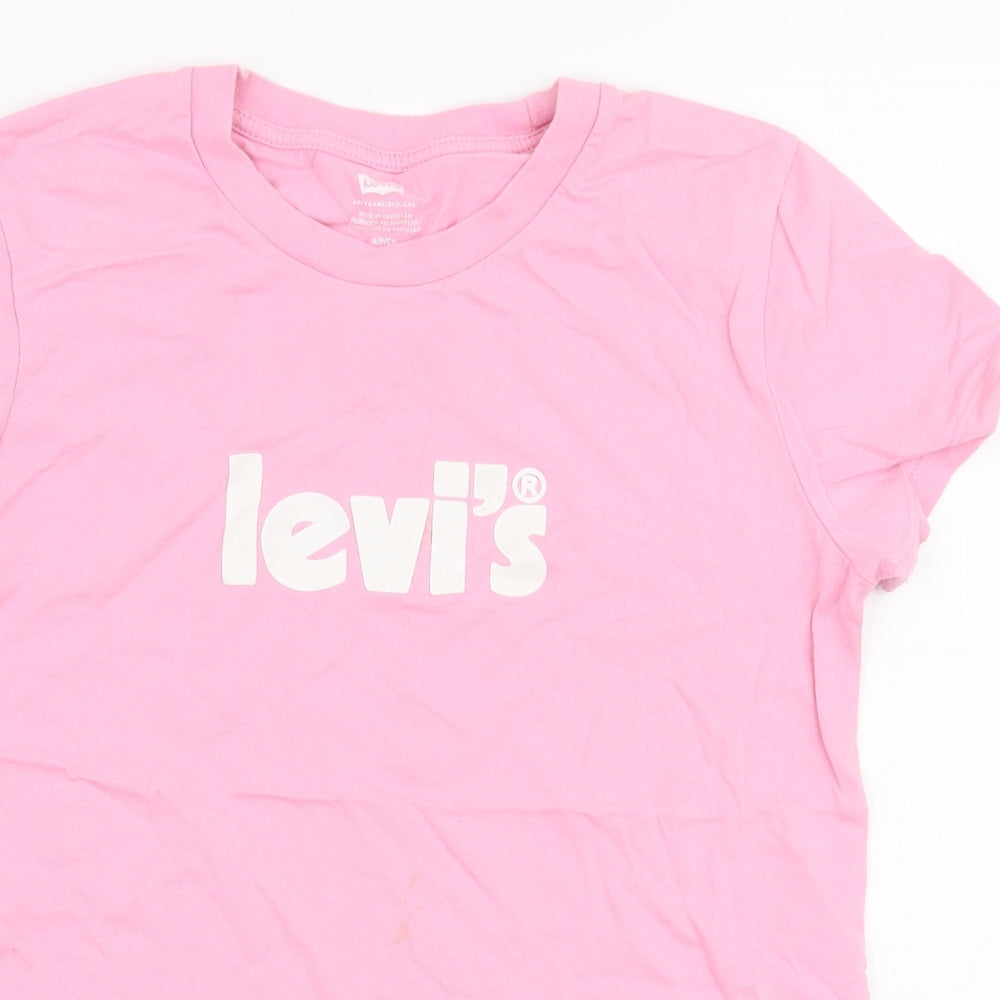 Levi's Womens Pink  100% Cotton Jersey T-Shirt Size S Round Neck