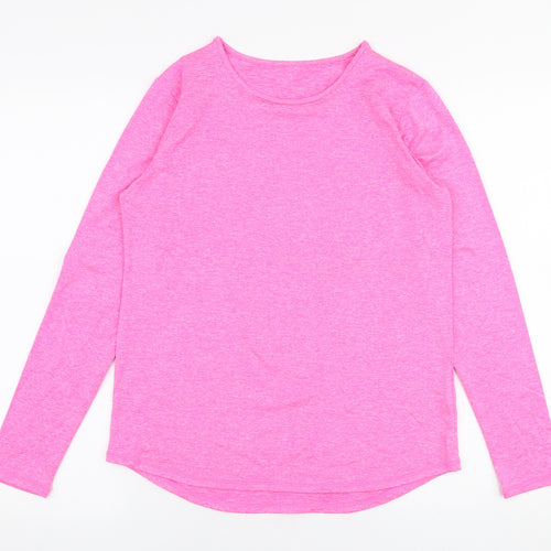 Dunnes Stores Womens Pink  Polyester Jersey T-Shirt Size M Round Neck Pullover