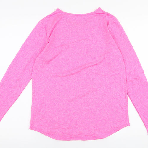 Dunnes Stores Womens Pink  Polyester Jersey T-Shirt Size M Round Neck Pullover