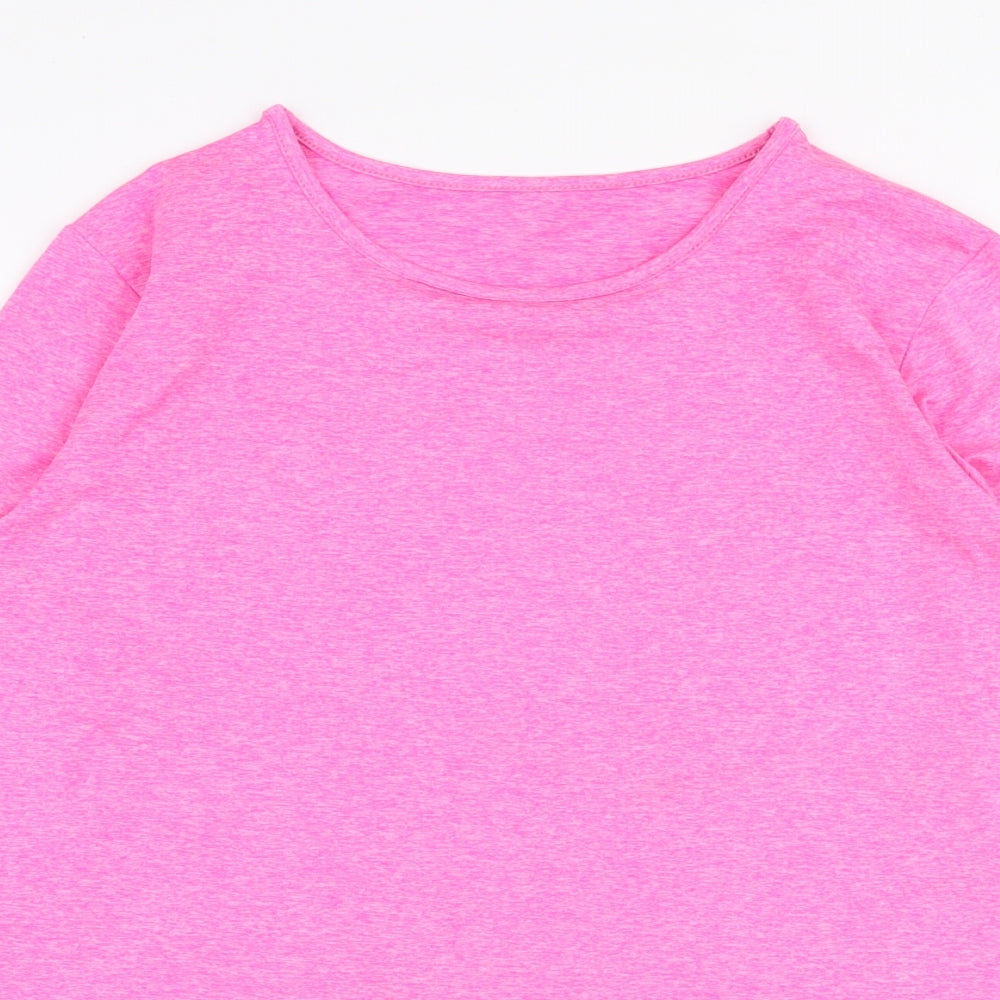 Dunnes Stores Womens Pink  Polyester Jersey T-Shirt Size M Round Neck Pullover