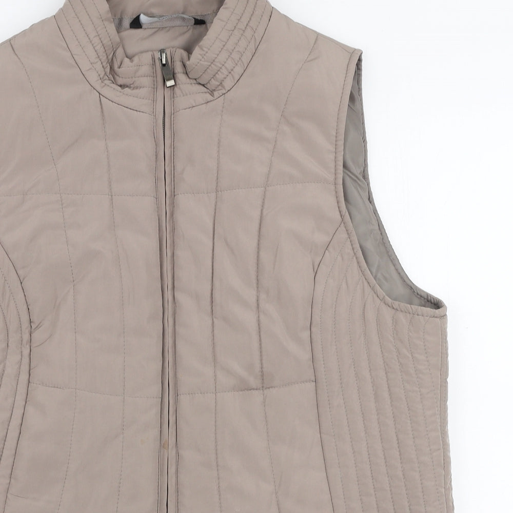 BM Casual Womens Beige   Gilet Coat Size 14  Zip