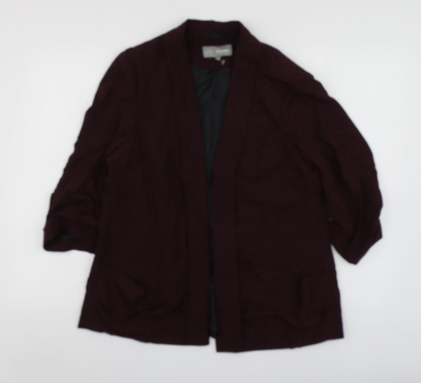 M&S Womens Purple Polka Dot Polyester Jacket Suit Jacket Size 16
