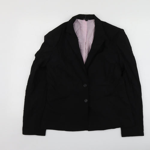 B Womens Black  Polyester Jacket Suit Jacket Size 14