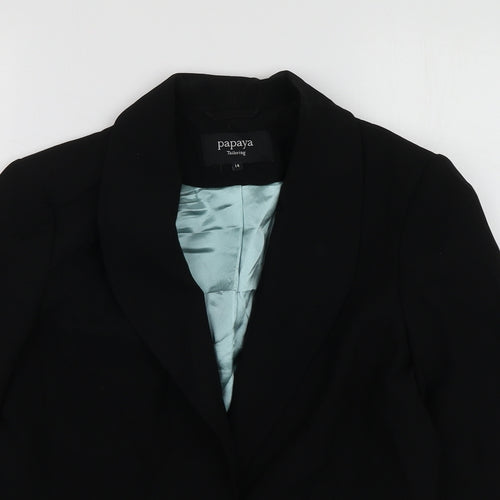 Papaya Womens Black  Polyester Jacket Suit Jacket Size 14