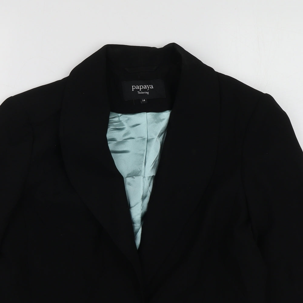 Papaya Womens Black  Polyester Jacket Suit Jacket Size 14