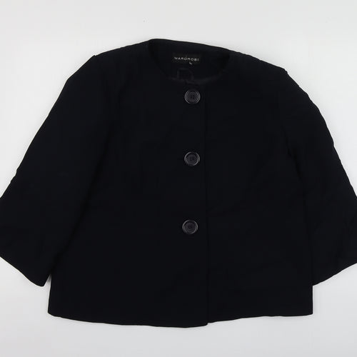 Warehouse Womens Black  Polyester Jacket Suit Jacket Size 16