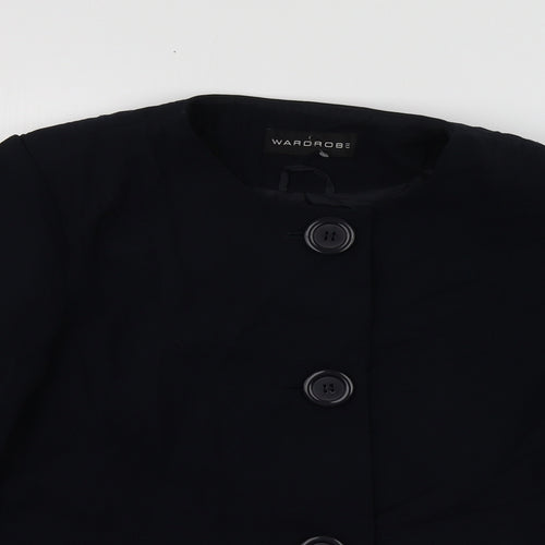 Warehouse Womens Black  Polyester Jacket Suit Jacket Size 16