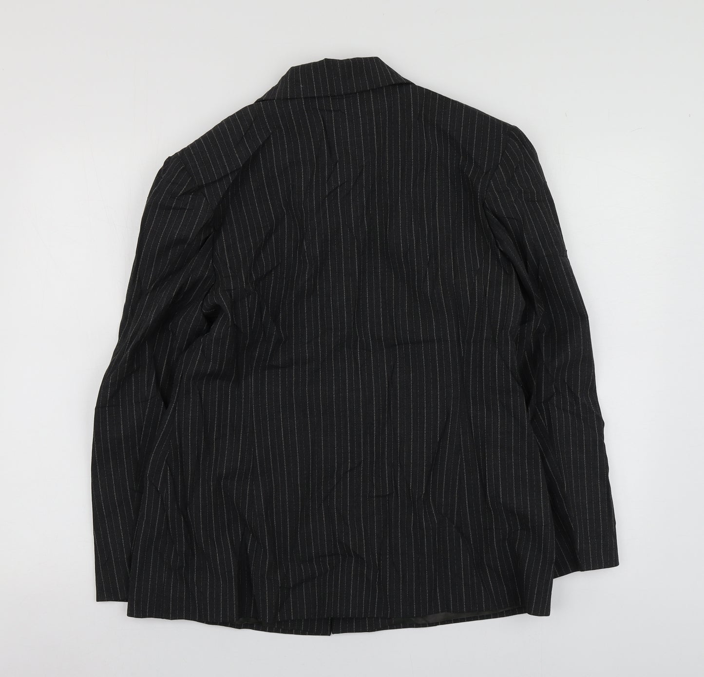 The  Collection Womens Grey Striped Polyester Jacket Suit Jacket Size 14