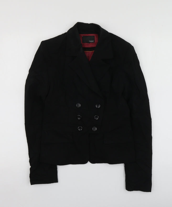 NEXT Womens Black Polyester Jacket Suit Jacket Size 8