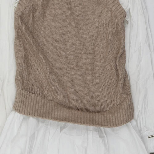 River Island Womens Beige  Viscose Basic Blouse Size S Collared