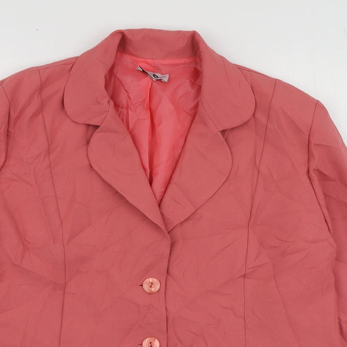 Collection Womens Pink  Polyester Jacket Suit Jacket Size 16