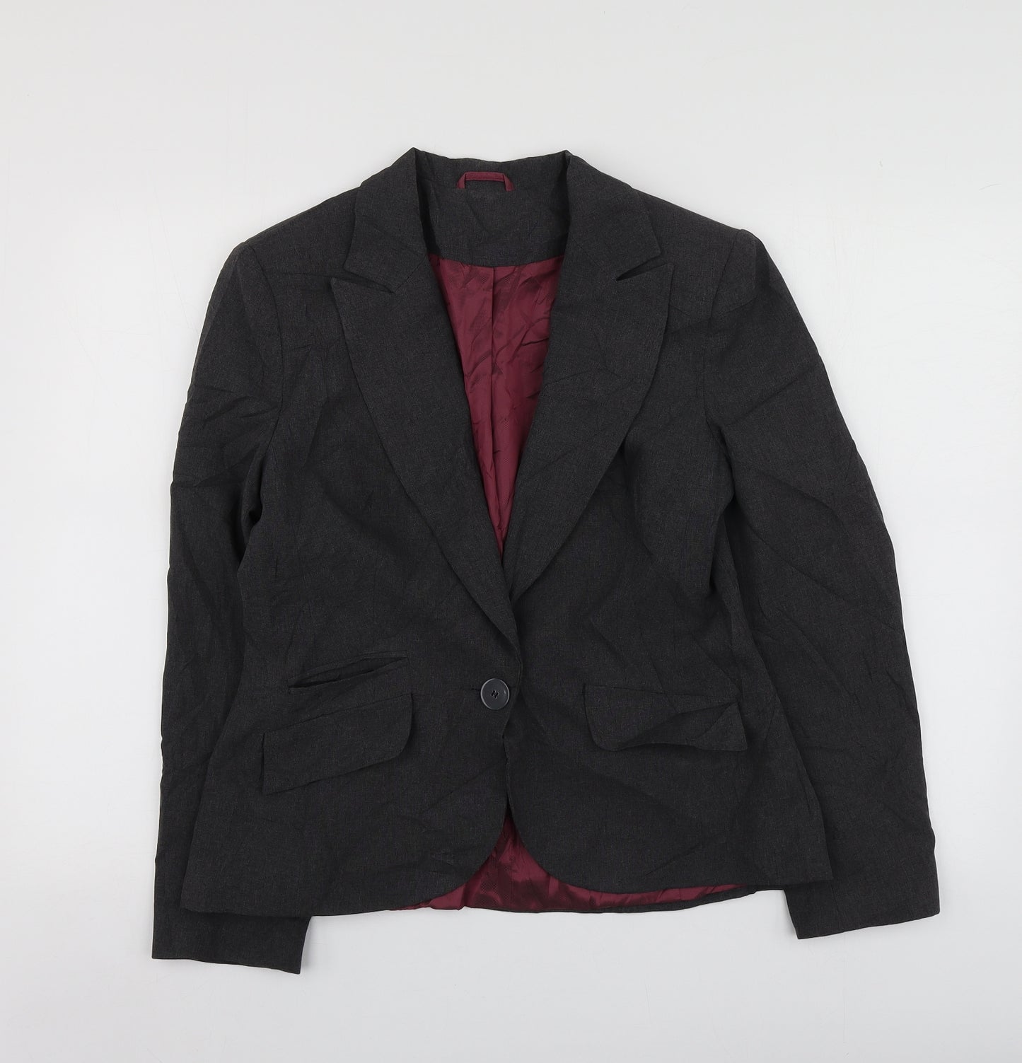 New Look Womens Grey  Polyester Jacket Suit Jacket Size 14
