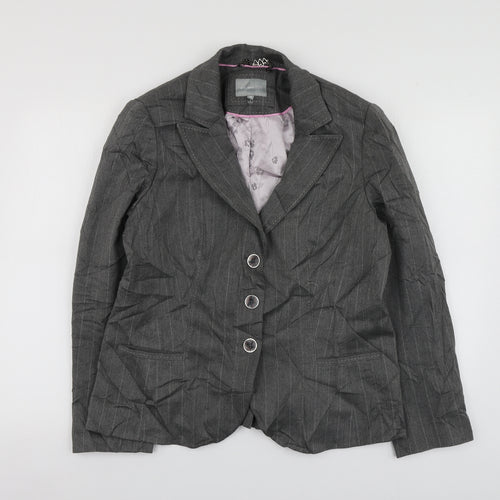 Per Una Womens Grey Striped Polyester Jacket Suit Jacket Size 16