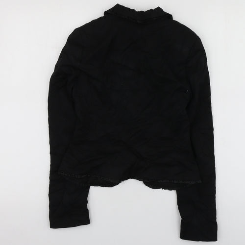 H&M Womens Black  Polyester Jacket Suit Jacket Size 34