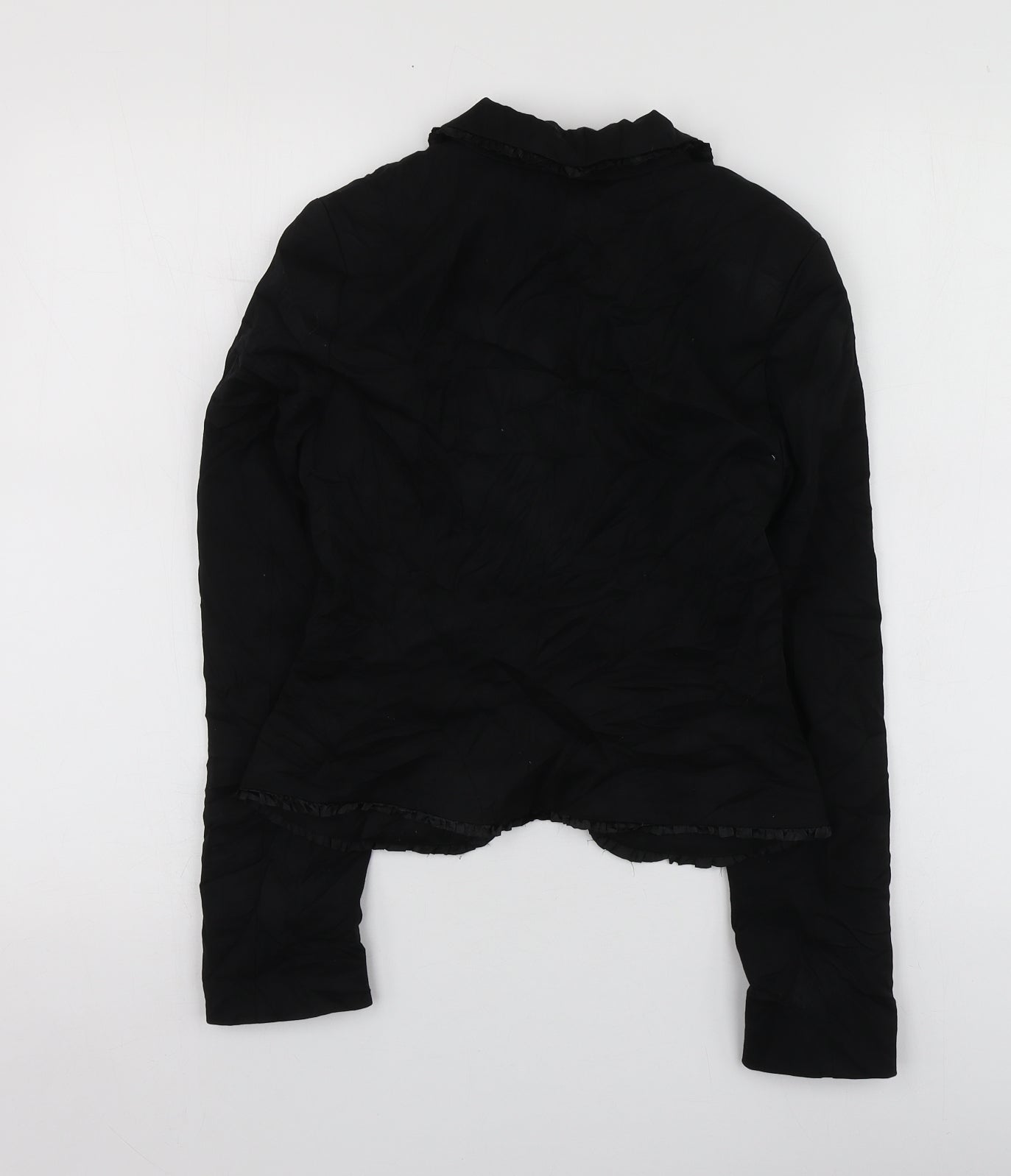 H&M Womens Black  Polyester Jacket Suit Jacket Size 34
