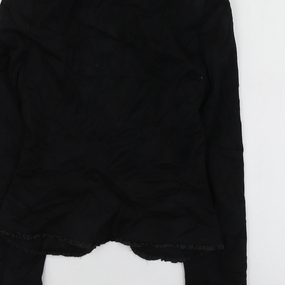 H&M Womens Black  Polyester Jacket Suit Jacket Size 34
