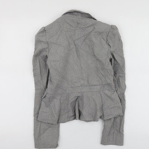 F&F Womens Grey Polka Dot Polyester Jacket Suit Jacket Size 6
