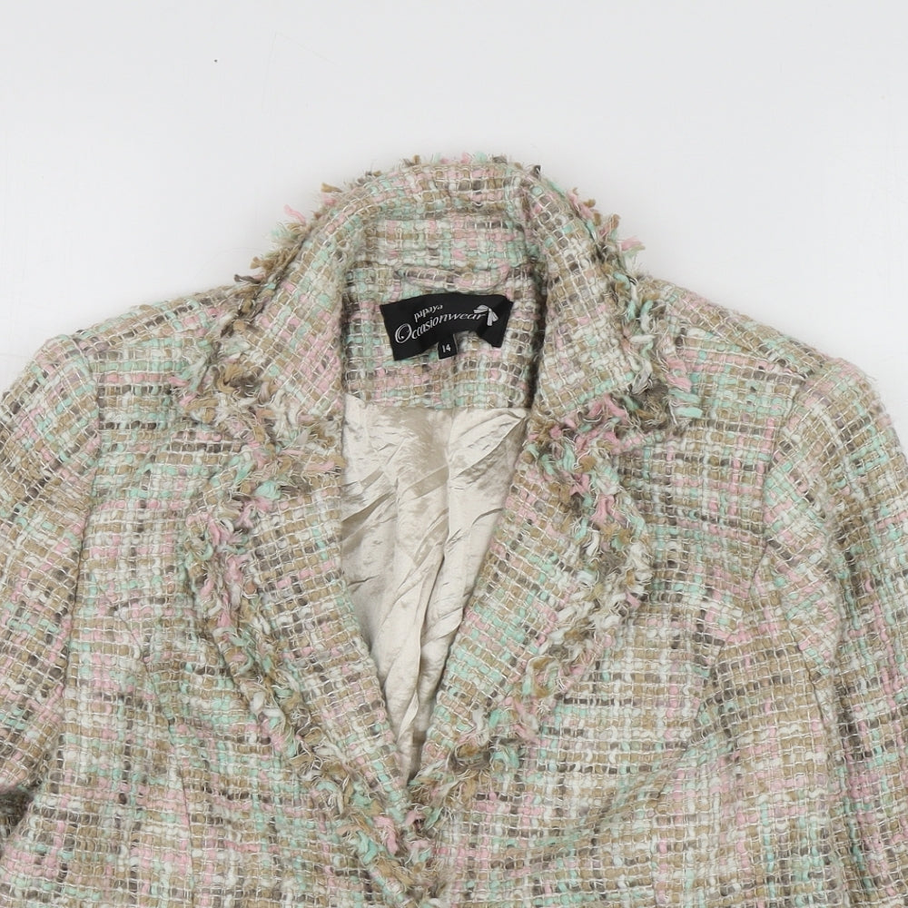 Papaya Womens Multicoloured   Jacket Blazer Size 14