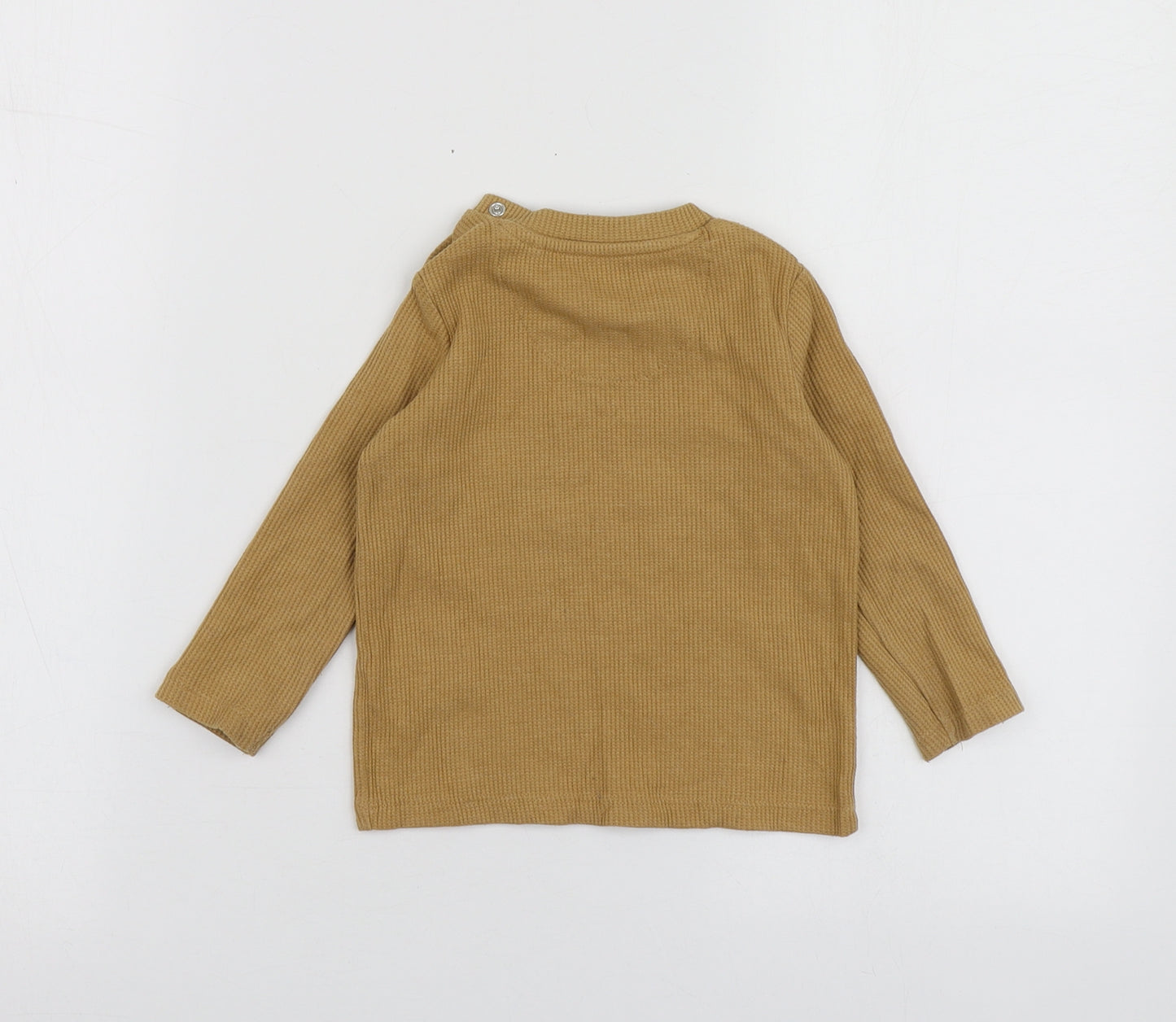Fred&Flo Boys Brown  Cotton Basic T-Shirt Size 12-18 Months Round Neck