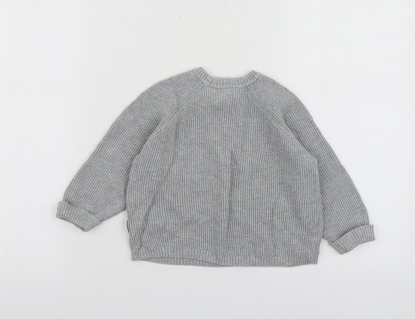 Zara Boys Grey  Cotton Pullover Jumper Size 12-18 Months