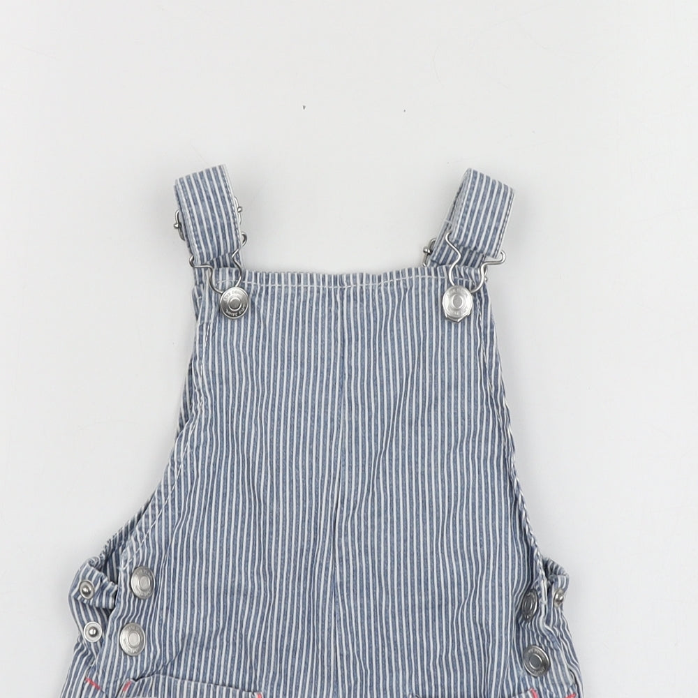 F&F Girls Blue Striped Cotton Shorts One-Piece Size 18-24 Months