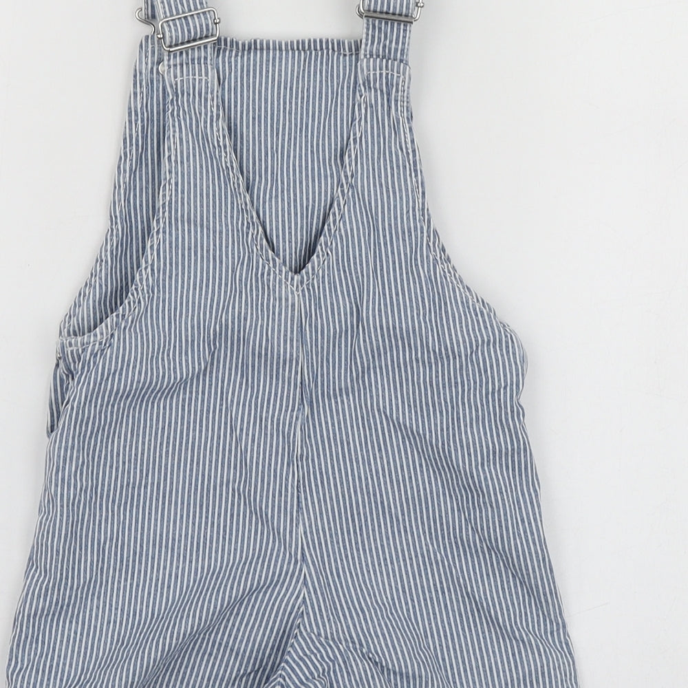 F&F Girls Blue Striped Cotton Shorts One-Piece Size 18-24 Months