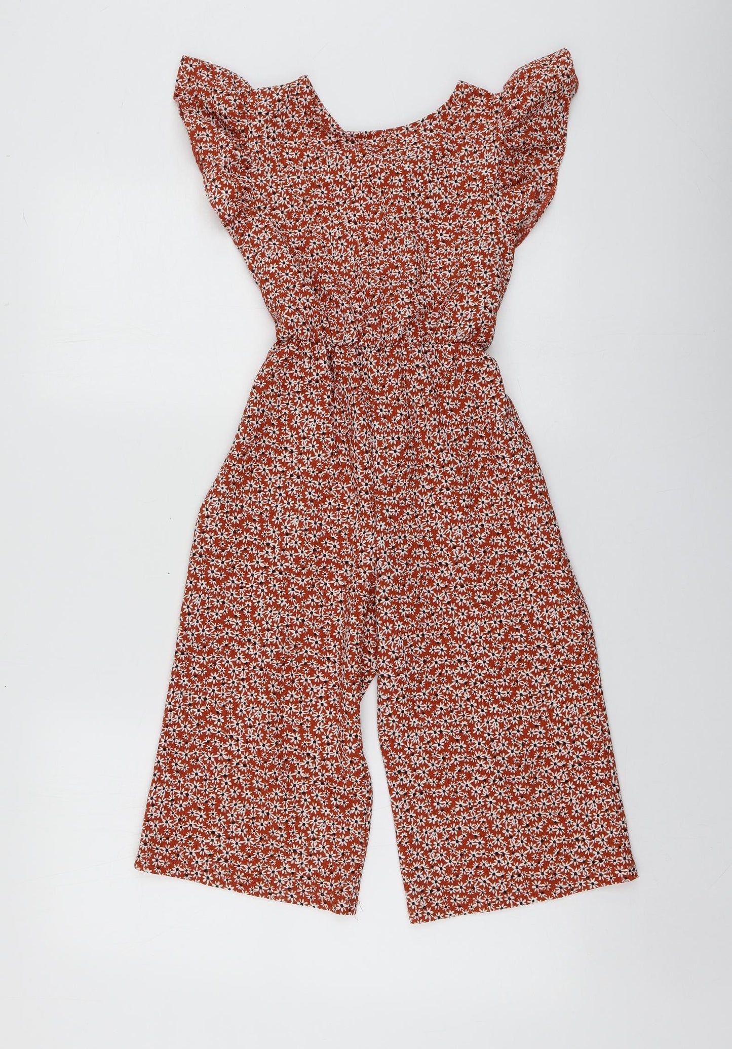 I Love Girlswear Girls Orange Floral Polyester Trousers One-Piece Size 9 Years