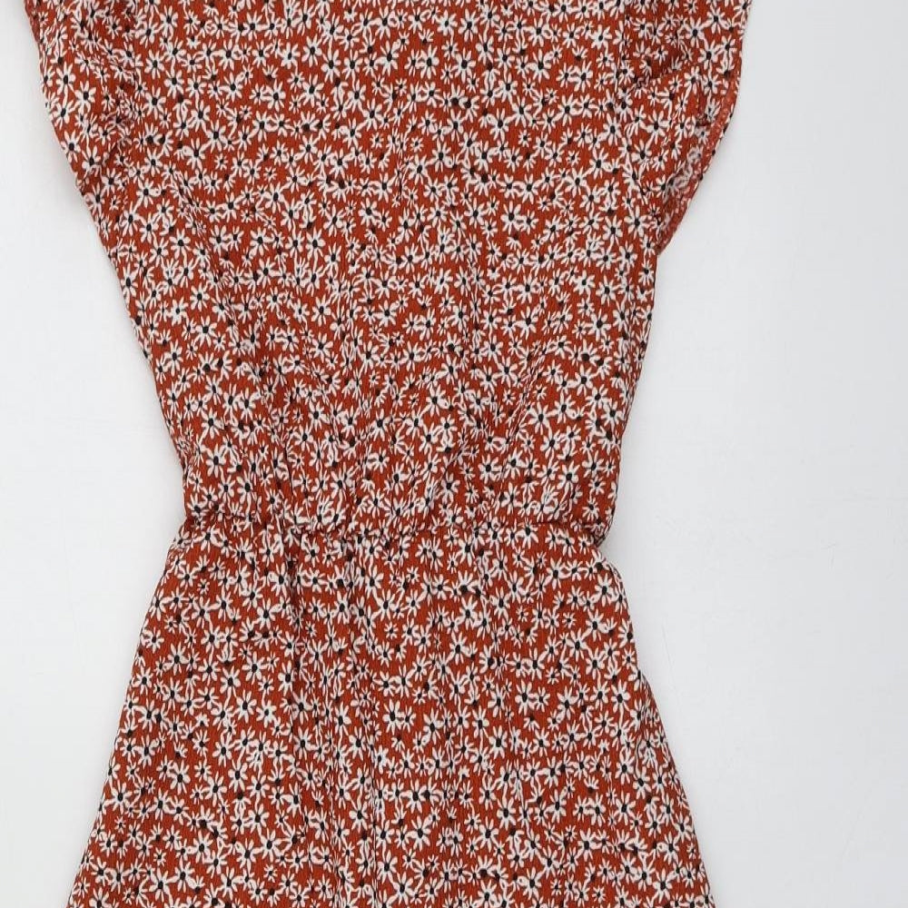 I Love Girlswear Girls Orange Floral Polyester Trousers One-Piece Size 9 Years