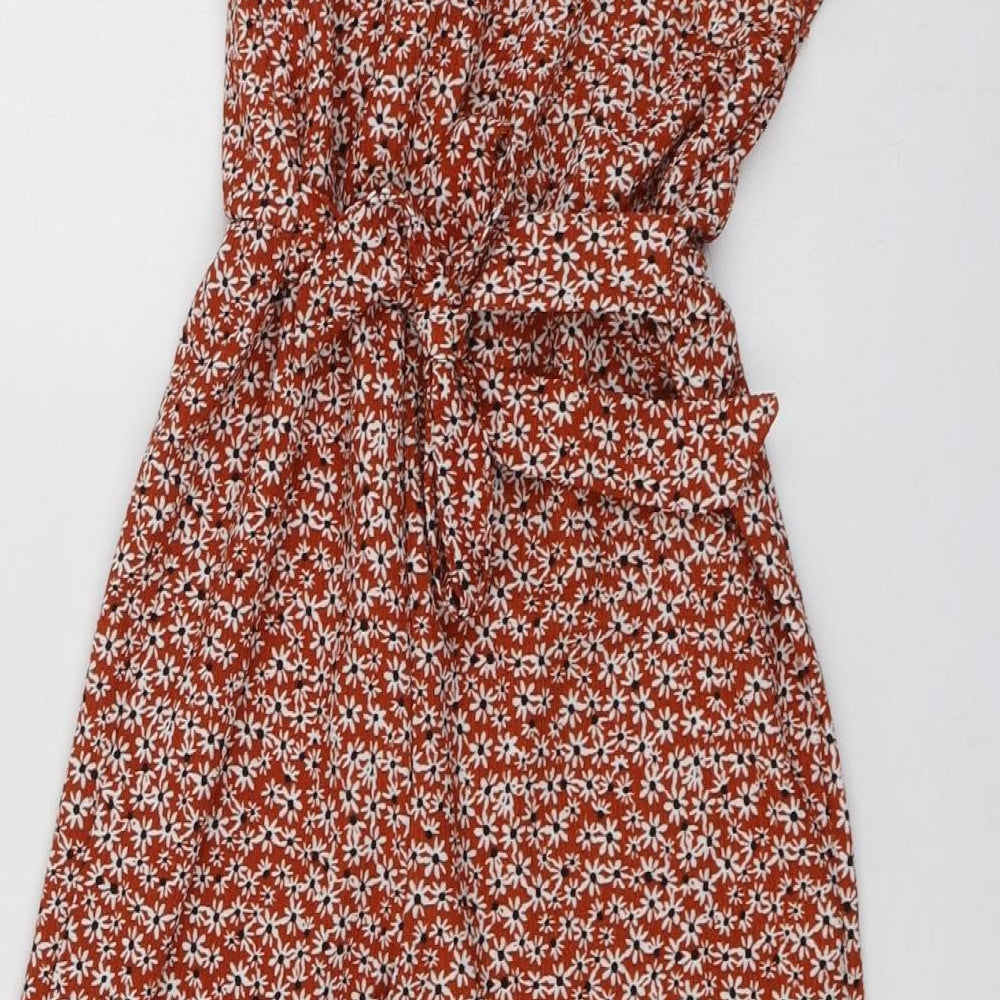 I Love Girlswear Girls Orange Floral Polyester Trousers One-Piece Size 9 Years