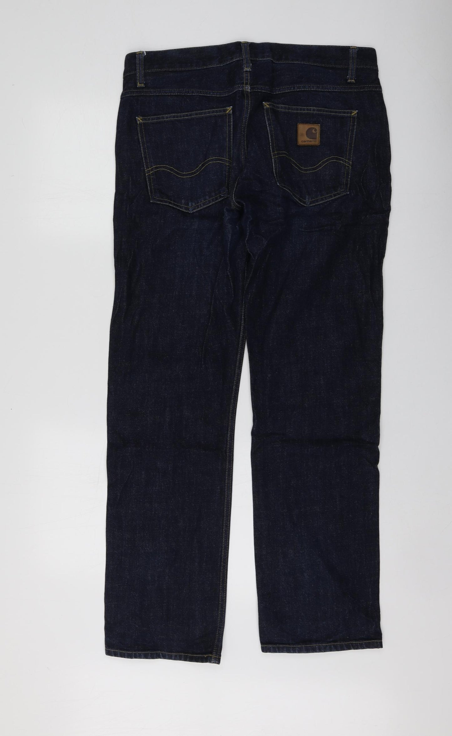 Carhartt Mens Blue  Cotton Straight Jeans Size 34 L29 in Regular