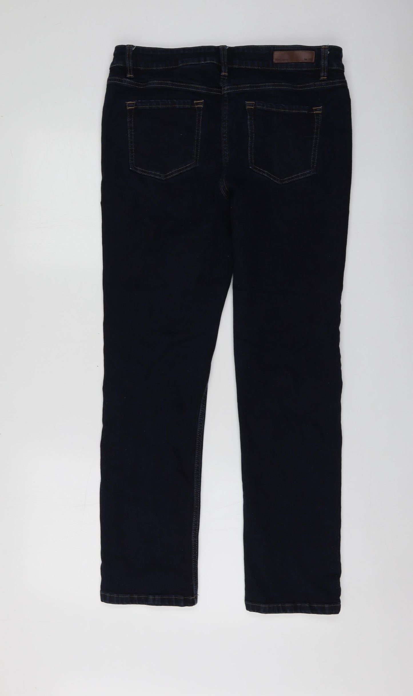 NEXT Womens Blue  Cotton Straight Jeans Size 16 L28 in Regular
