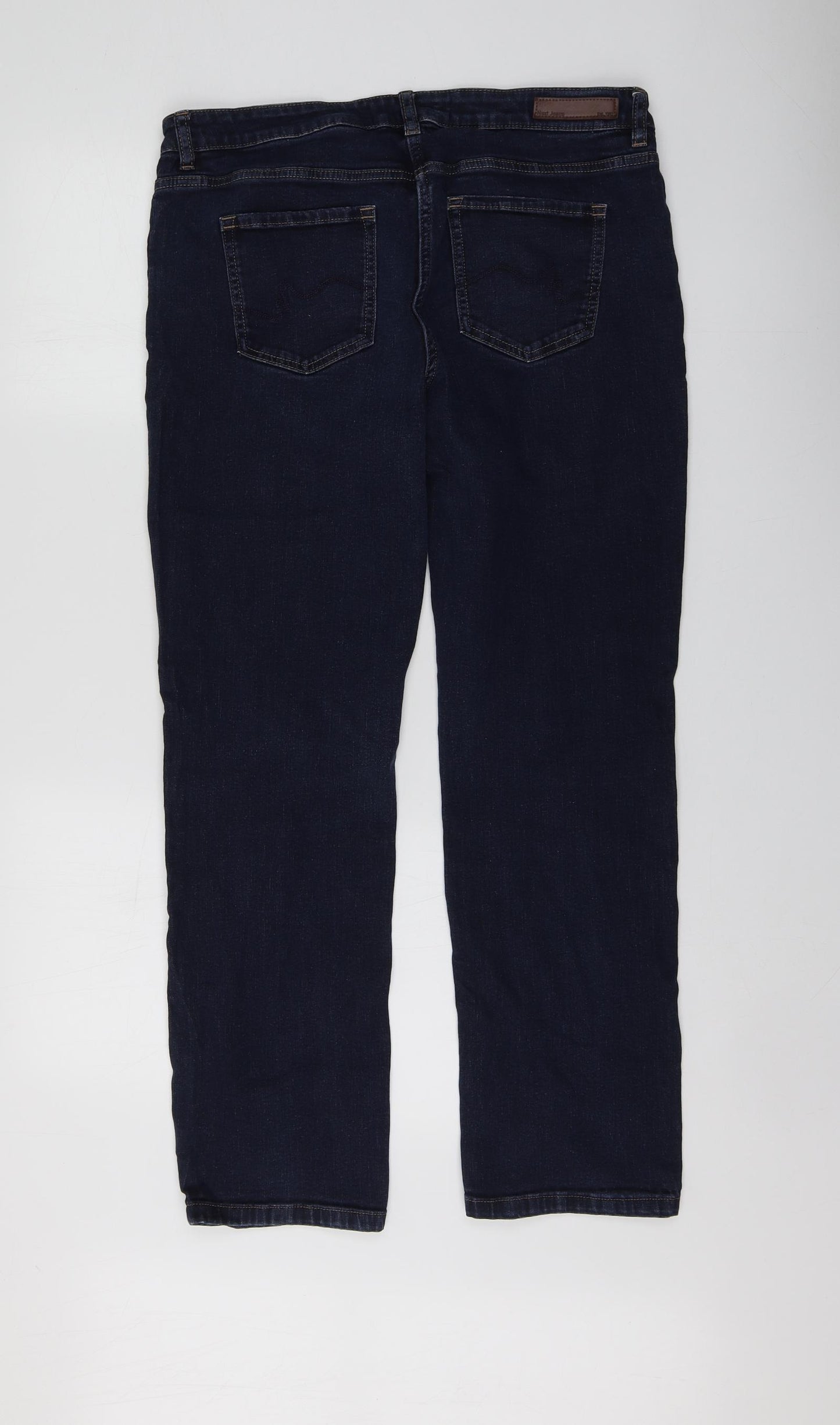 NEXT Womens Blue  Cotton Straight Jeans Size 16 L28 in Regular