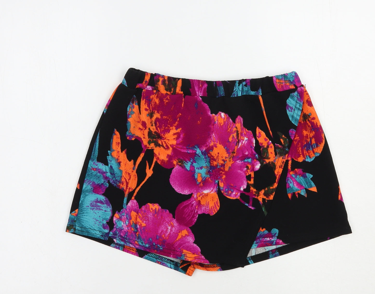Quiz Womens Black Floral Polyester Bermuda Shorts Size 8 L3 in Regular