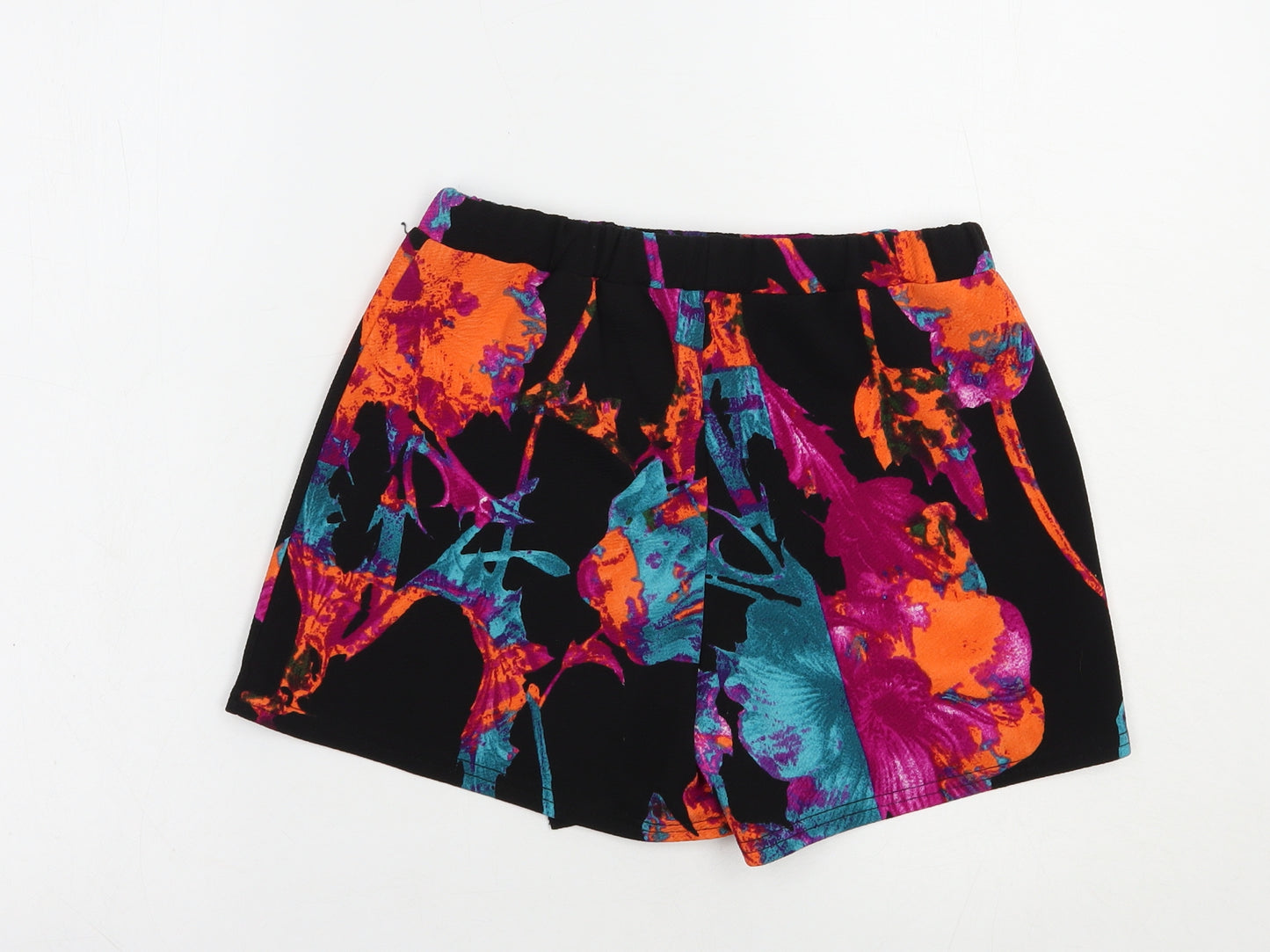 Quiz Womens Black Floral Polyester Bermuda Shorts Size 8 L3 in Regular