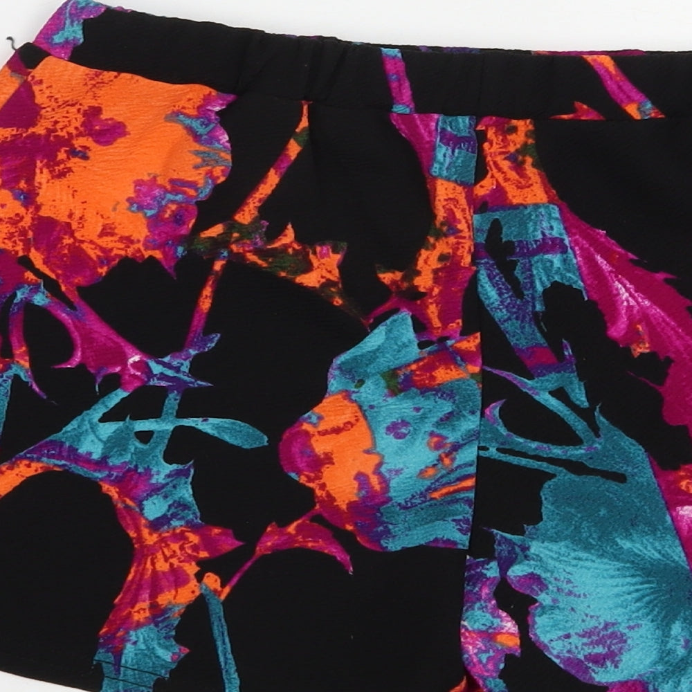 Quiz Womens Black Floral Polyester Bermuda Shorts Size 8 L3 in Regular