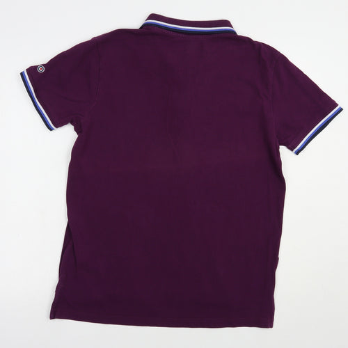 Lambretta Mens Purple  Cotton  Polo Size L Collared Button