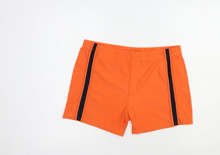 TNZI Womens Orange  Polyamide Compression Shorts Size L L3 in Regular Drawstring