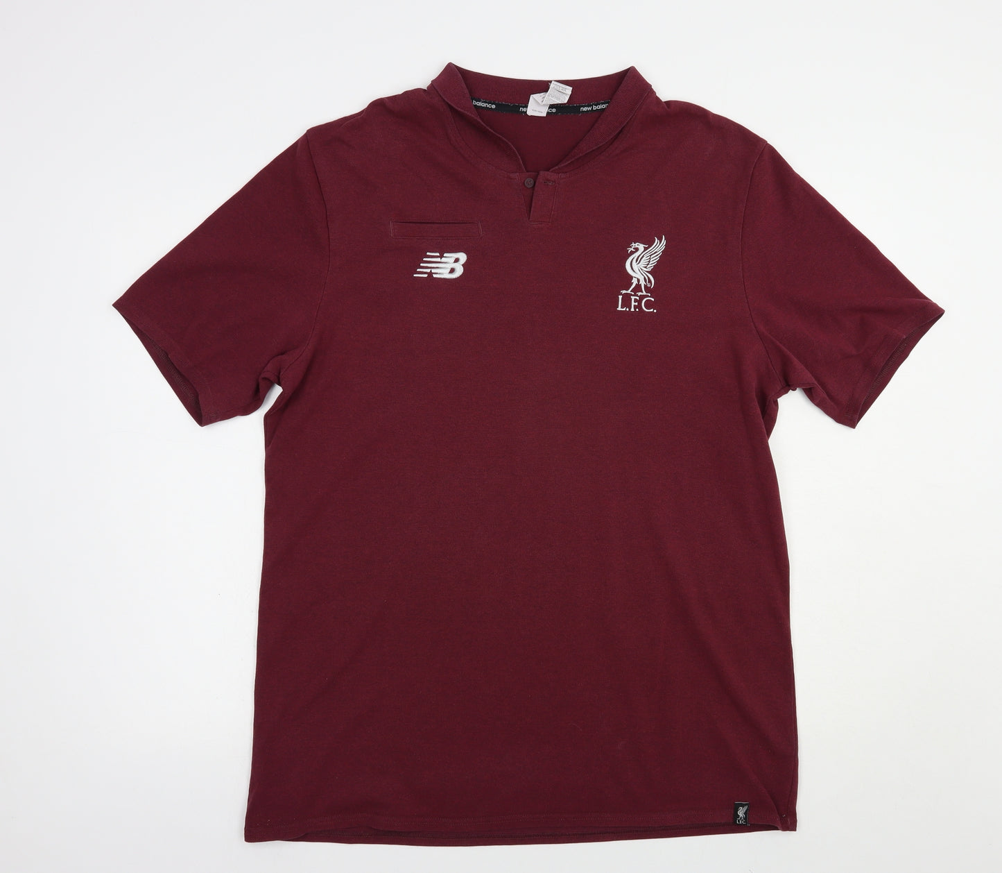 New Balance Mens Purple  Cotton  T-Shirt Size XL Collared  - Liverpool FC