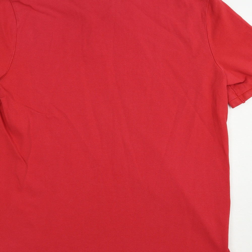 Nike Mens Red  Cotton  Polo Size L Collared Button - Liverpool FC