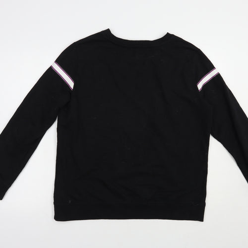 H.I.S Mens Black  Cotton Pullover Sweatshirt Size L