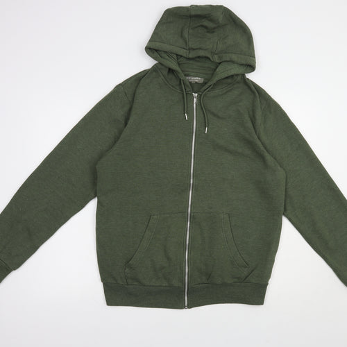 Primark Mens Green  Cotton Full Zip Hoodie Size L
